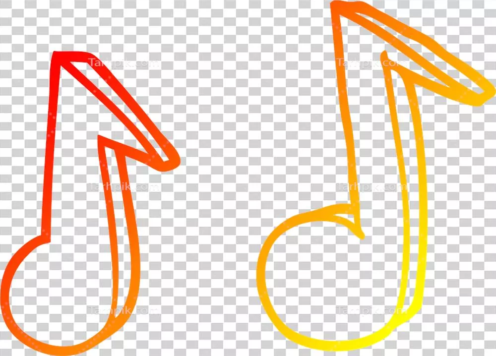 نقاشی خطی تناژ گرم از نوتهای موسیقی کارتونی