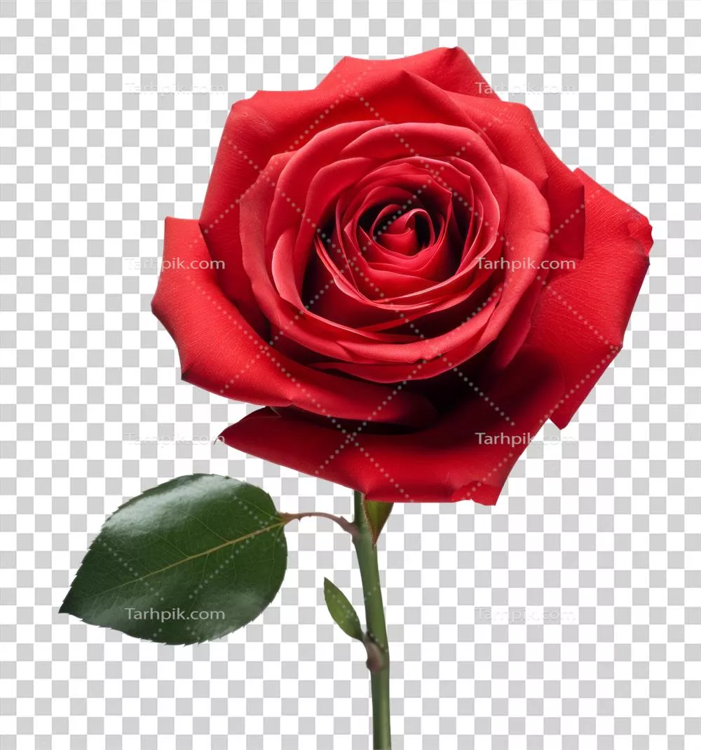 گل رز بر روی پسزمینه شفاف و ایزوله شده