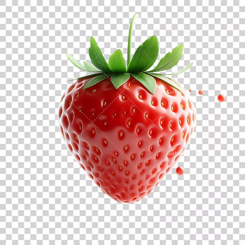 تصاویر با کیفیت بالا از توت فرنگی های واقعی و شفاف برای دانلود