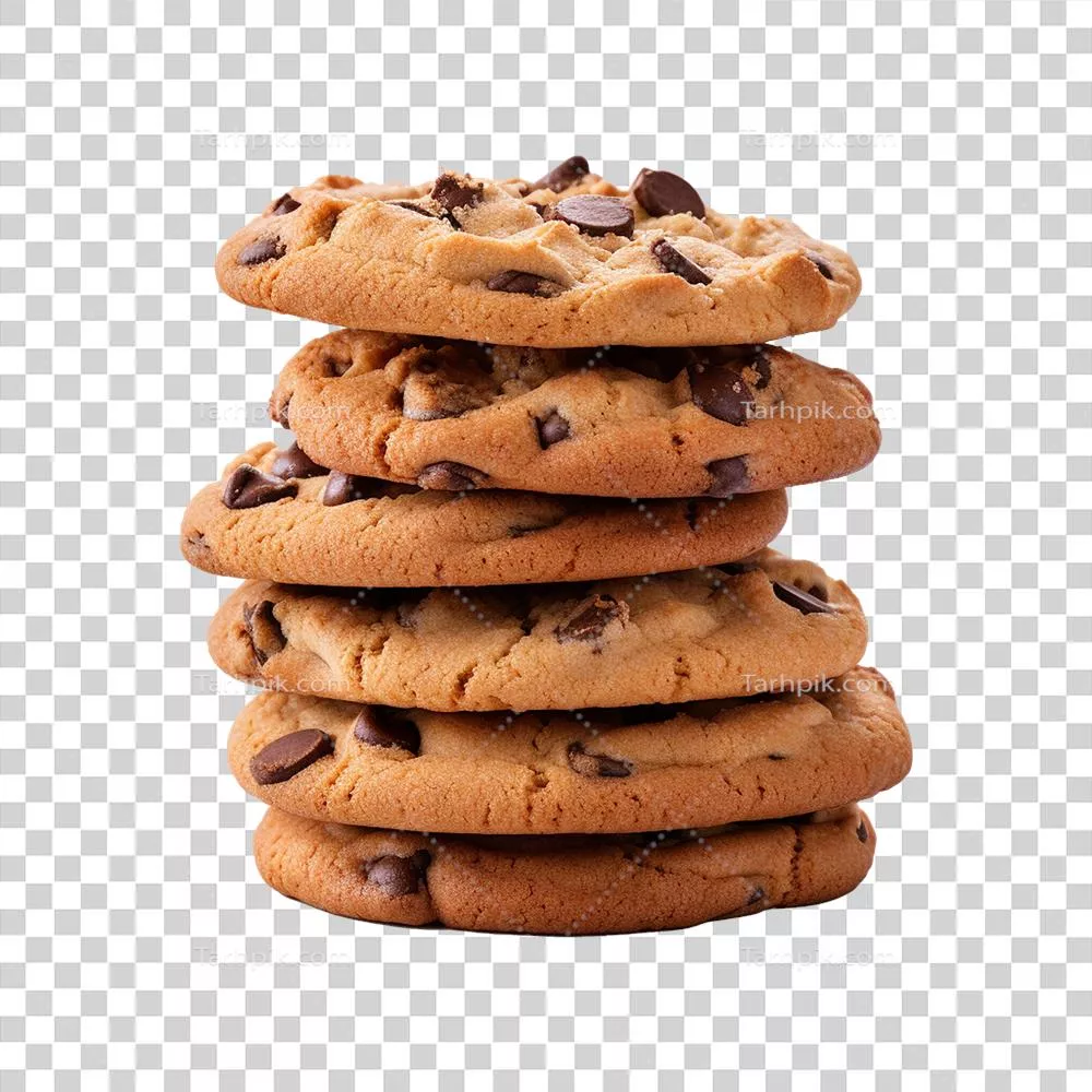 کوکی های شکلاتی جدا شده در پس زمینه شفاف - مناسب برای دسر و میان وعده