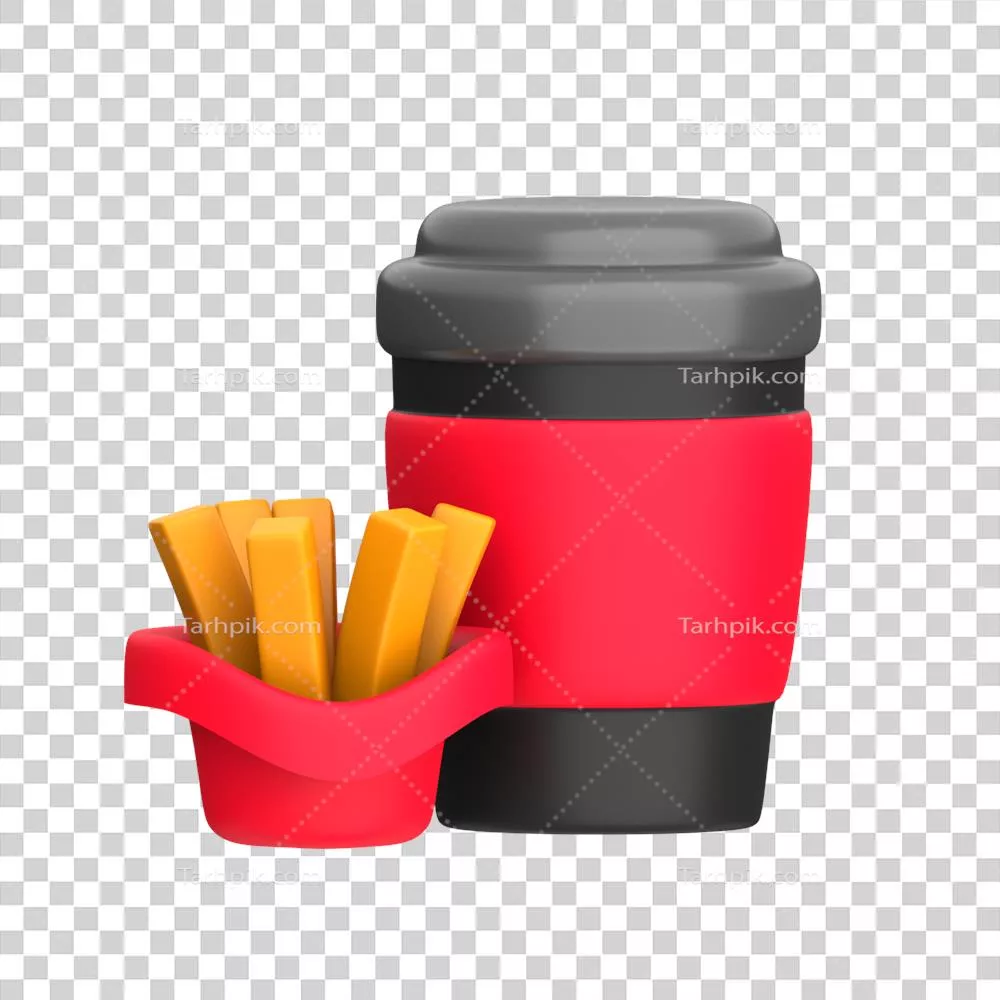 آیکون سه بعدی فست فود و خوراکی‌های غیر سالم