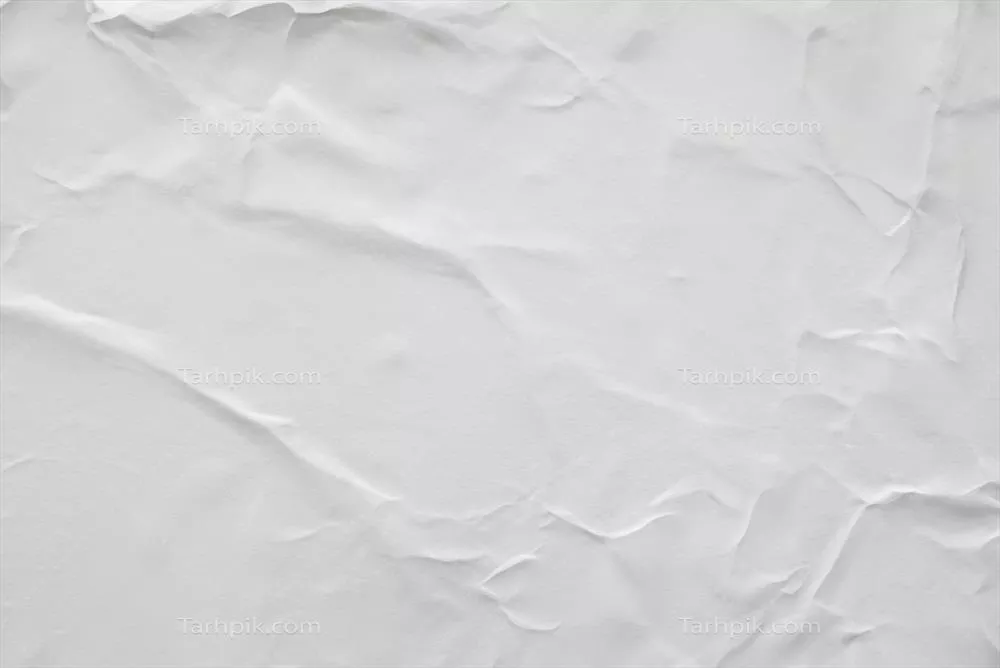 پوستر با پسزمینه بافتدار و کاغذی چروک و چینخورده به رنگ سفید