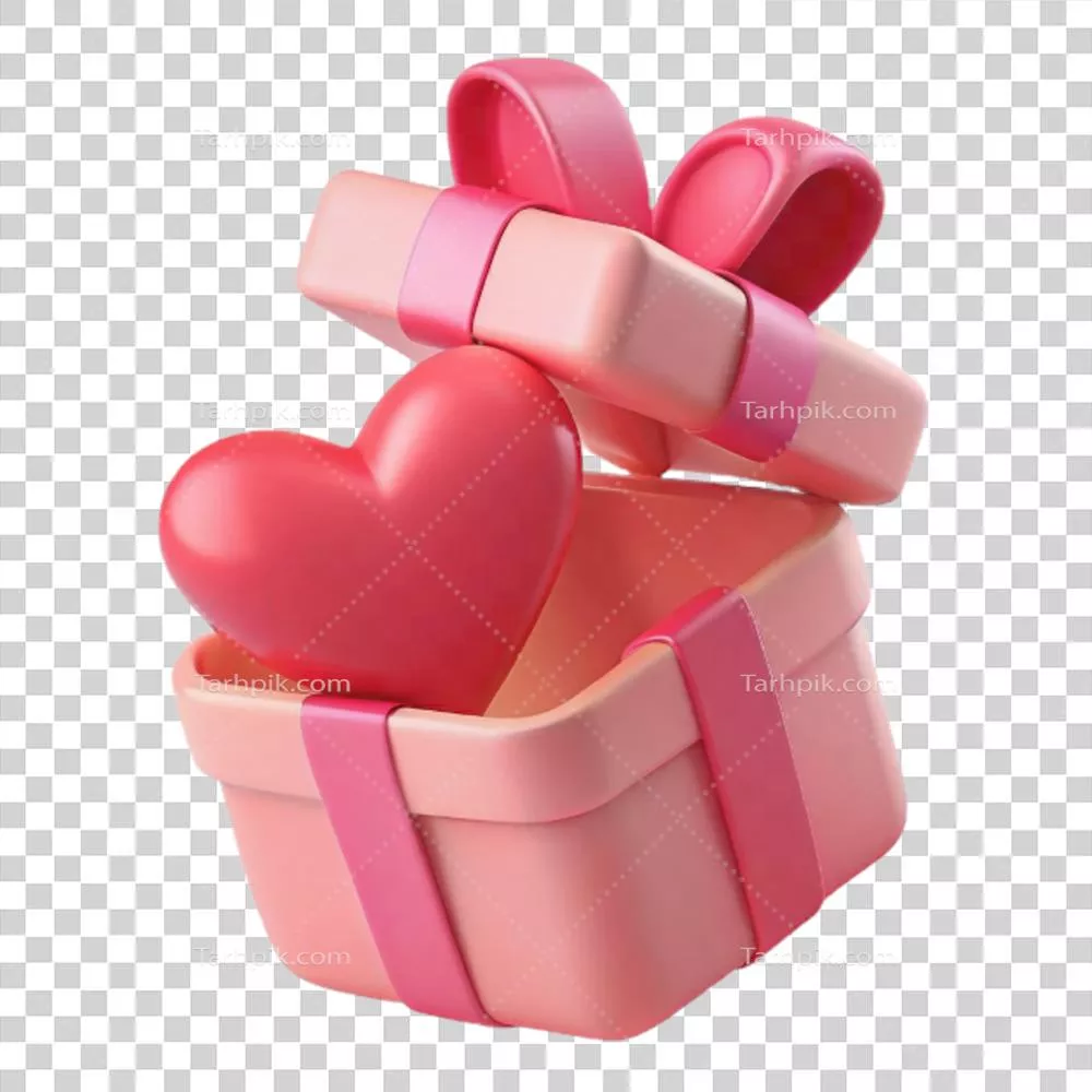 شکل عاشقانه پروازکننده از جعبه هدیه با طراحی سهبعدی و خلاقانه