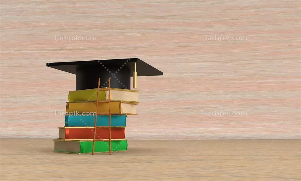 تبریک به دانش آموزان با تصویر نردبان آموزشی برای بازگشت به مدرسه