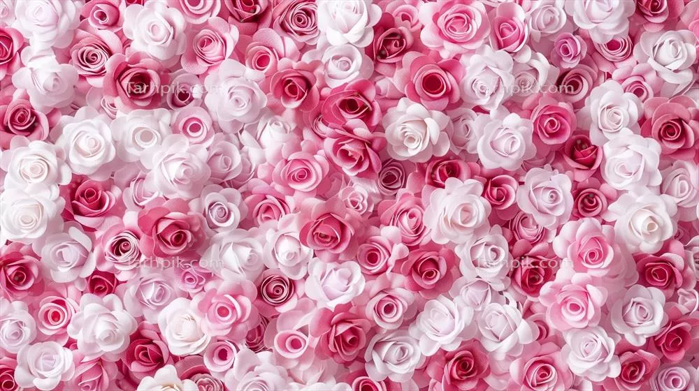 تصویر زمینه گلبرگهای کوچک صورتی برای تزیینات عروسی با عطر گلهای خوشبو