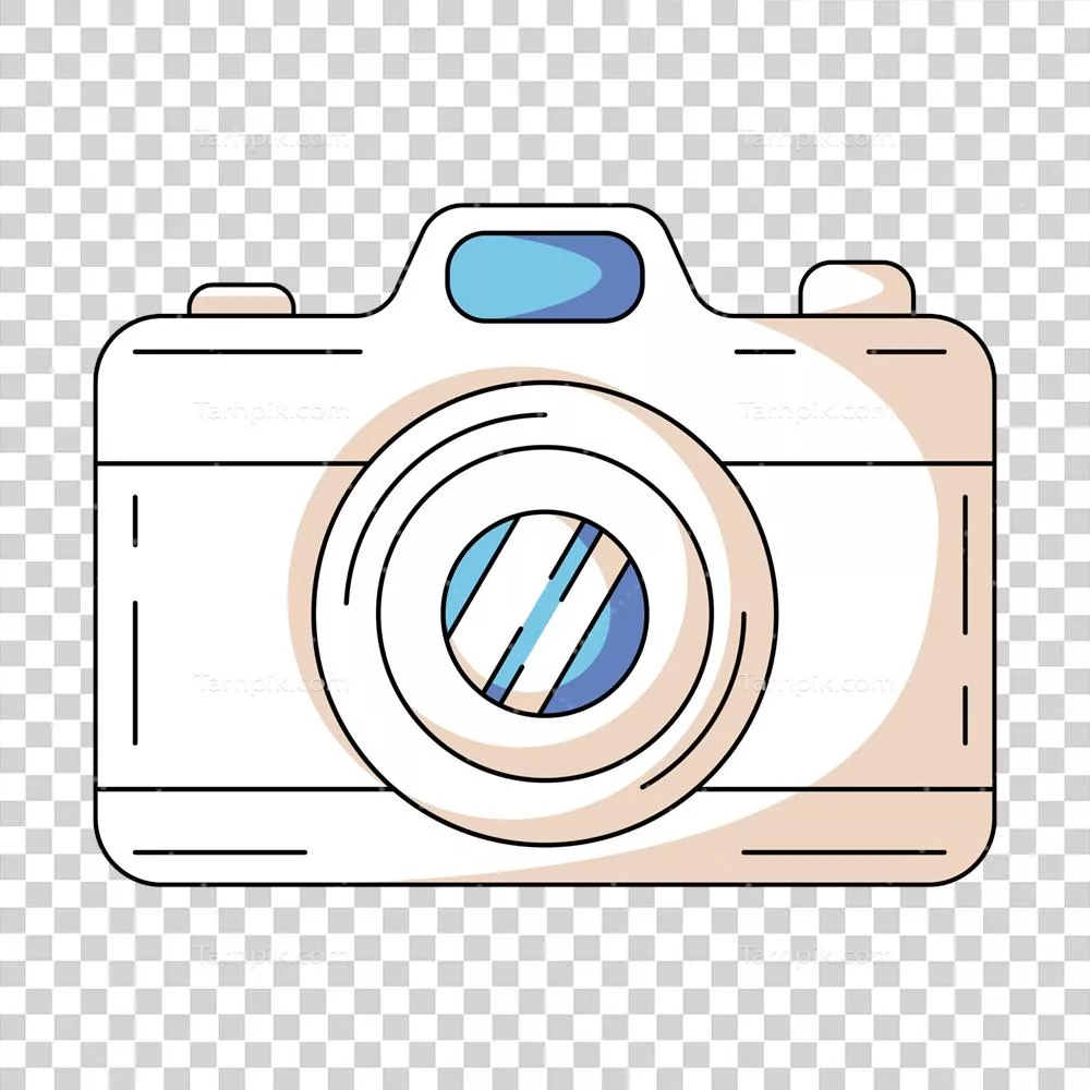 آیکون دوربین دیجیتال رنگی: ابزار عکاسی برای ثبت لحظات با طراحی تخت