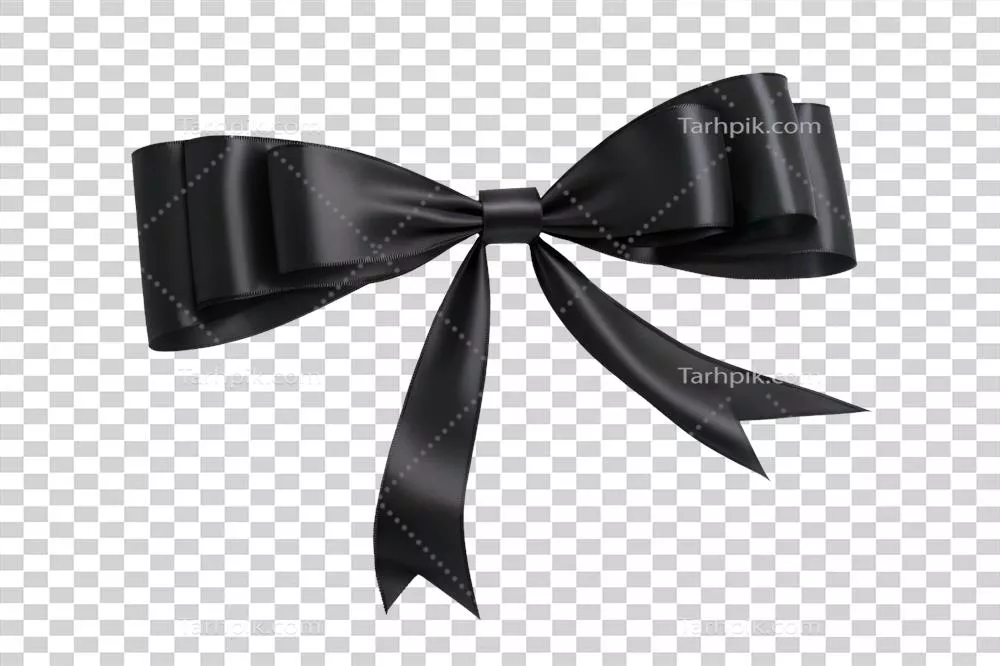 زینت های سیاه با پاپیون های مشکی بر روی پس زمینه شفاف