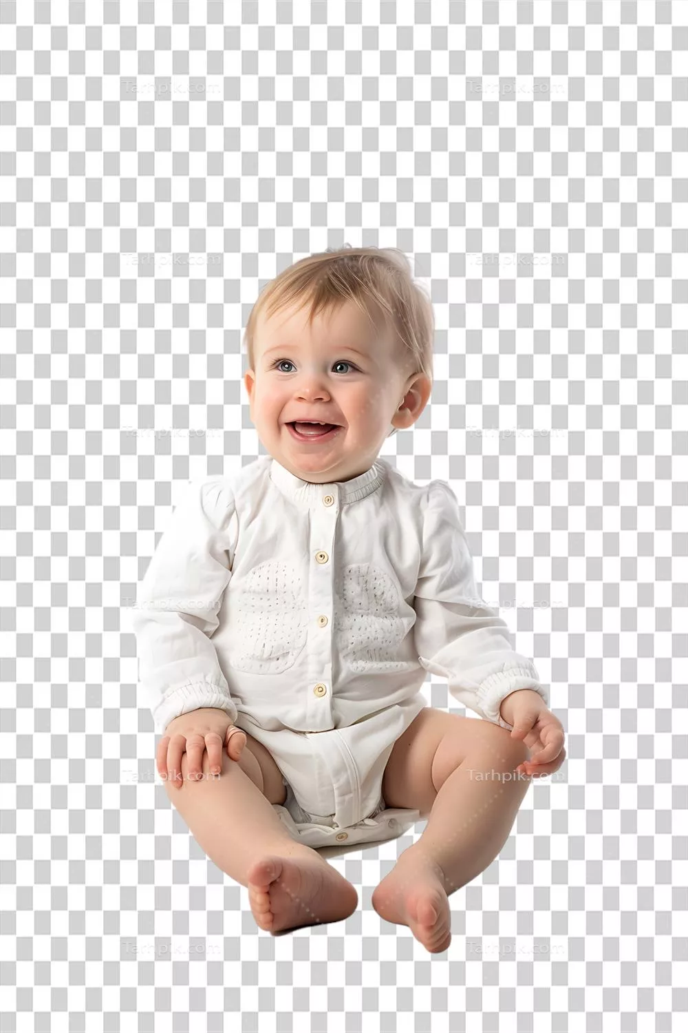 نوزاد شاد با پس‌زمینه شفاف و ایزوله شده