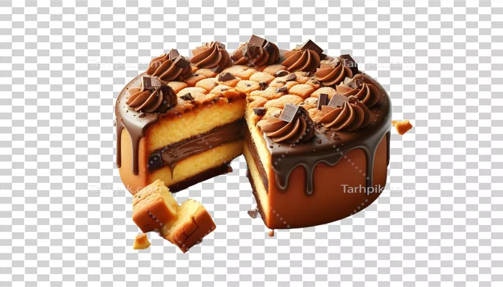 کیک روی زمینه شفاف: طراحی زیبا و جذاب برای گرافیک