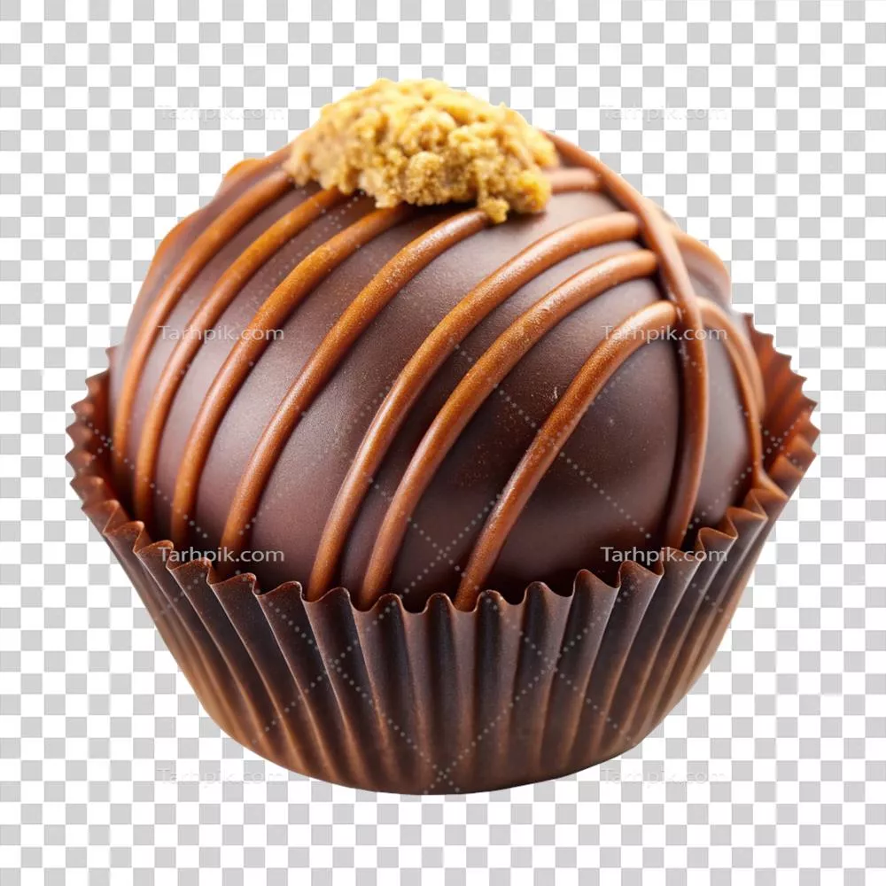 ترافل شکلاتی با پوشش غلیظ و مطبوع کاکائو
