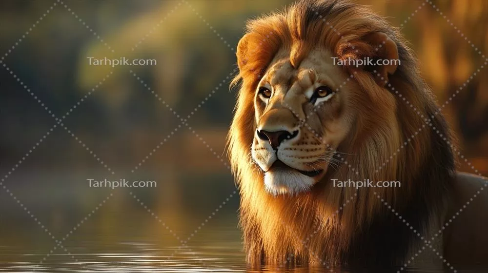 پوستر پس‌زمینه با کیفیت عالی از شیر با جزئیات حیرت‌انگیز