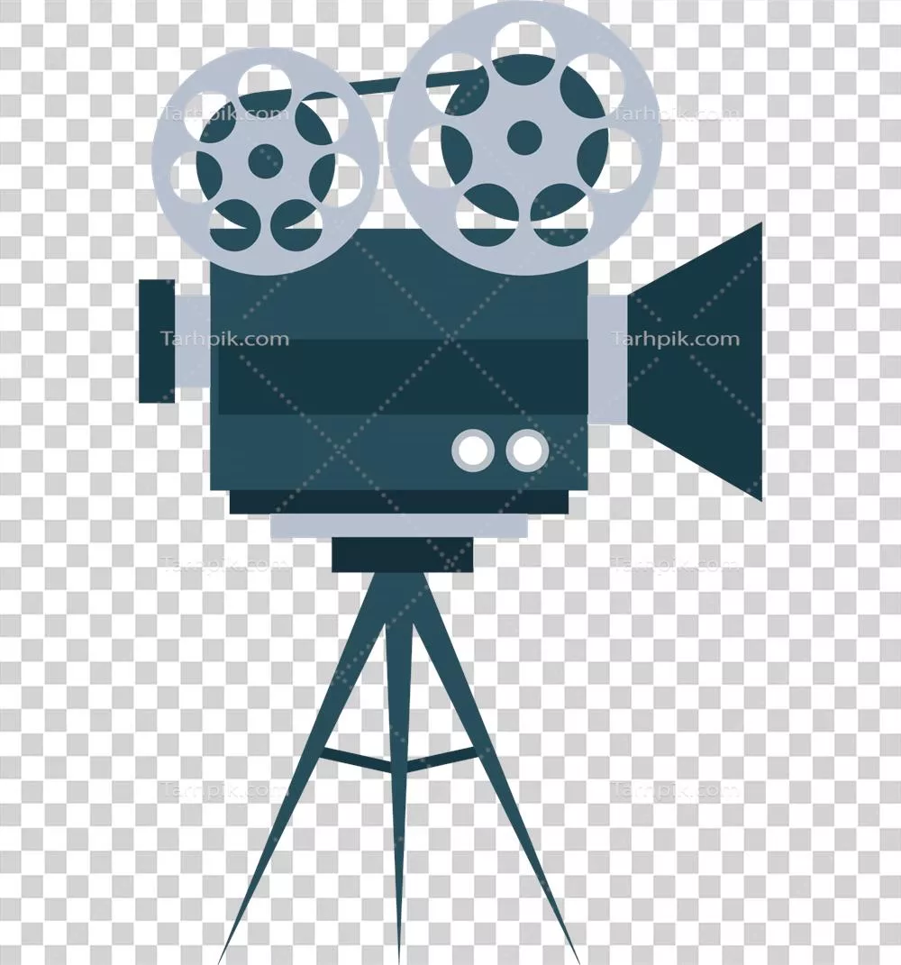 دوربین فیلمبرداری روی سهپایه با دو حلقه فیلم