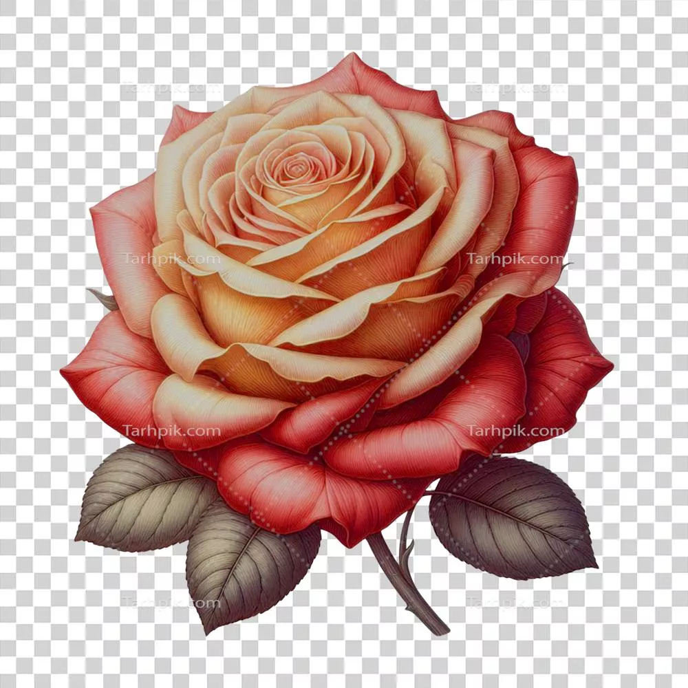 تصویر کلیپ آرت گل رز با طراحی منحصر به فرد و زیبا