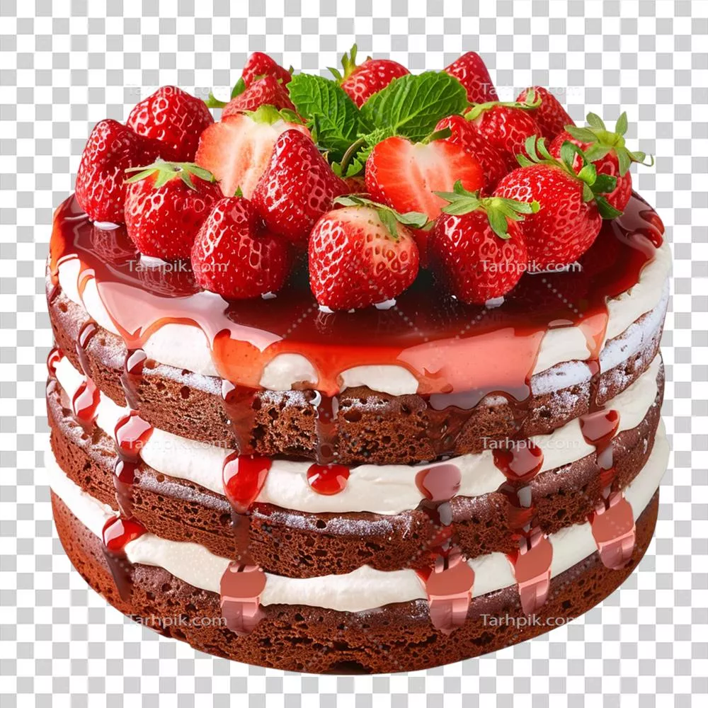 کیک توت فرنگی خوشمزه و خوش طعم برای لحظات شیرین شما