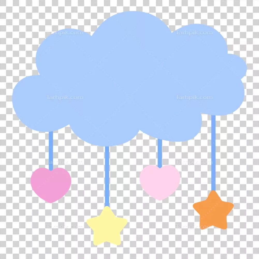 تزئینات آویز زیبا برای جشنbaby shower با شکل های ابر، ستاره و قلب
