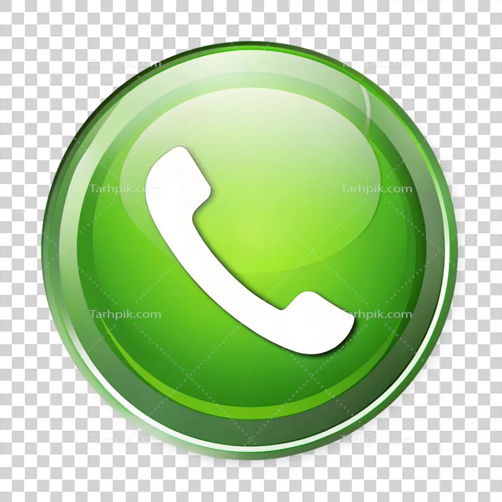 آیکون تلفن سبز با پس زمینه شفاف و بدون حاشیه