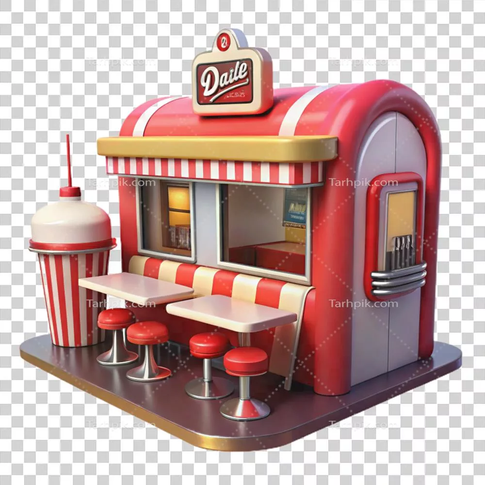 مدل سه‌بعدی منحصر به فرد رستوران دایر مینیمالیستی و قدیمی با طراحی بی‌نظیر