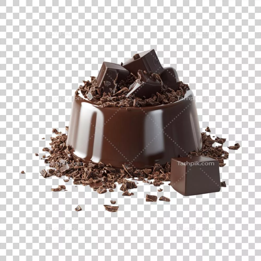 کیک شکلاتی با تکه‌های شکلاتی روی آن و طعم لذیذ و خاص