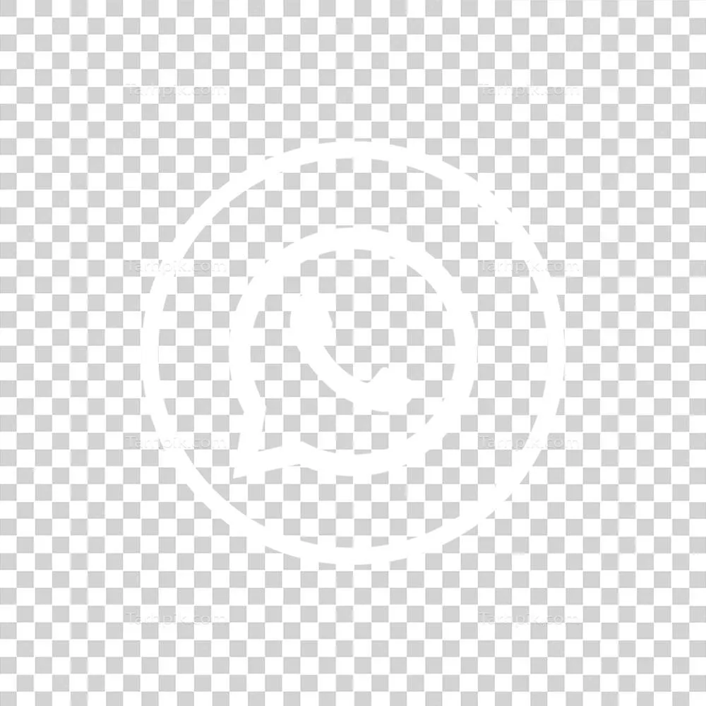 آیکون لوگوی واتساپ با دایره سفید و طراحی شفاف برای دانلود دیجیتال