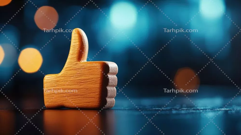 ورود به دنیای رسانههای اجتماعی با نماد چوبی تأیید بر روی زمینهای تاریک و درخشان