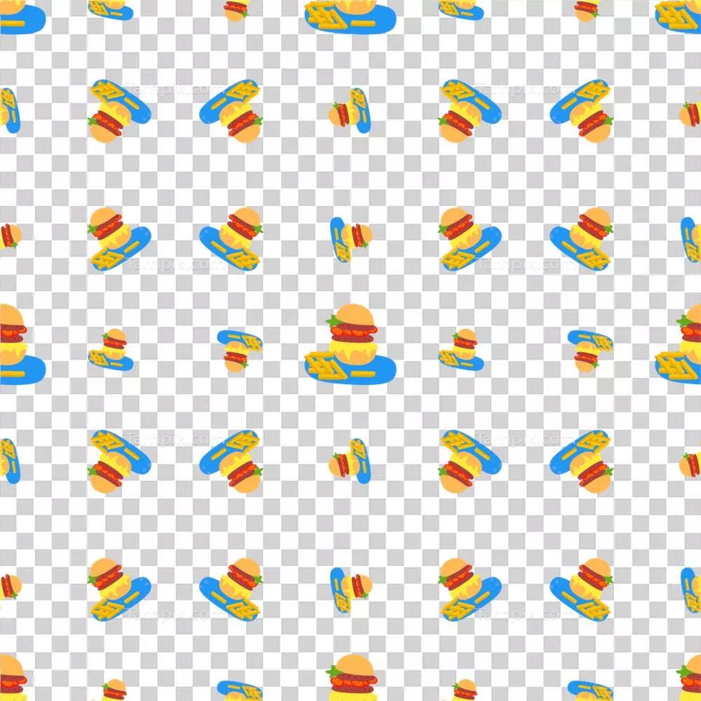 الگوی بی وقفه با همبرگر و سیب زمینی سرخ کرده برای طراحی