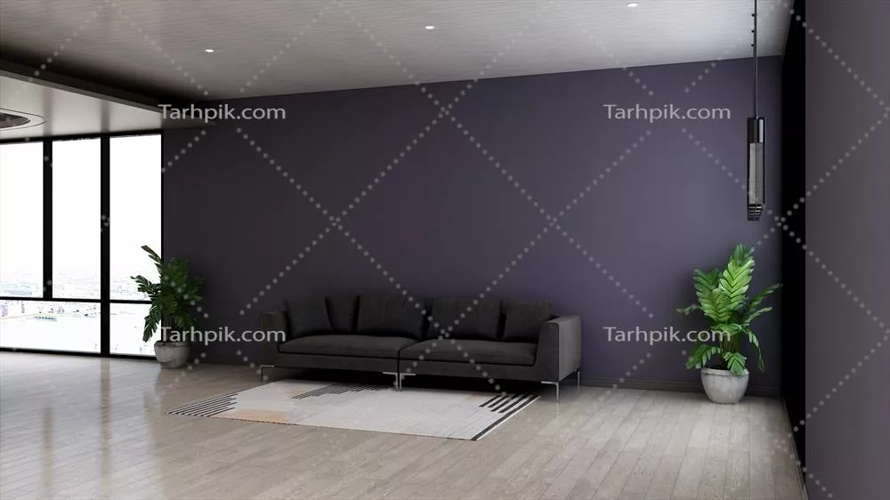 طراحی مدرن و مینیمالیستی دیوار لژ مهمان با رندر سه بعدی