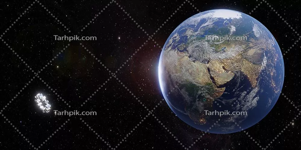 ایستگاه فضایی معلق در مدار زمین - تصویر سه بعدی جذاب
