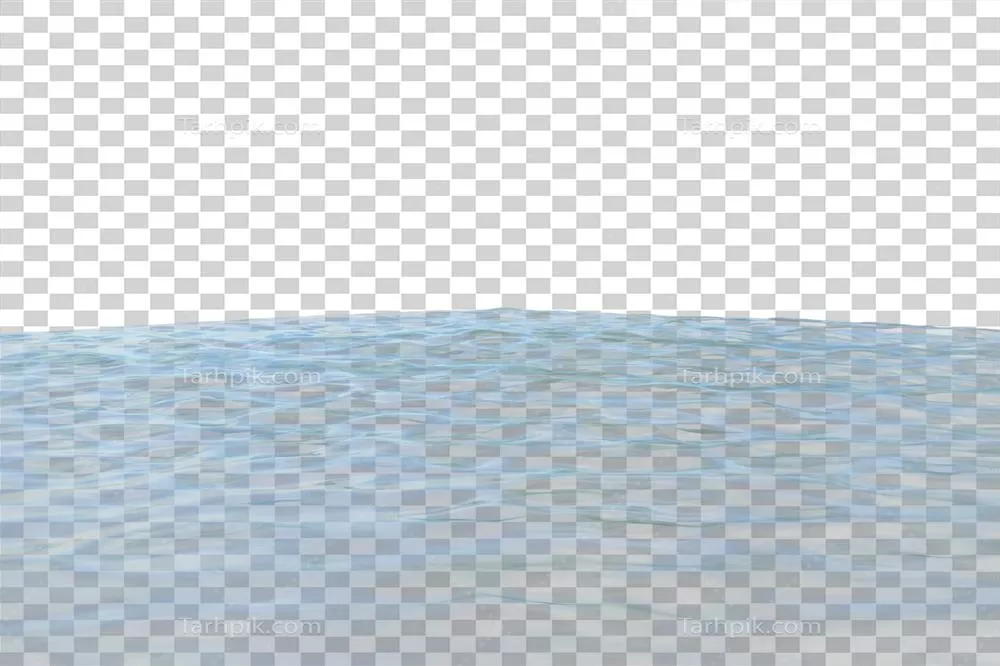 رندر سهبعدی از سطح آب با موجهای خفیف و انزوا در فضای عکاسی