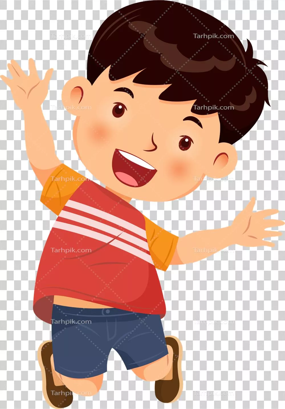 شخصیت کارتونی پسر دوستداشتنی که با شادی و نشاط میپرد