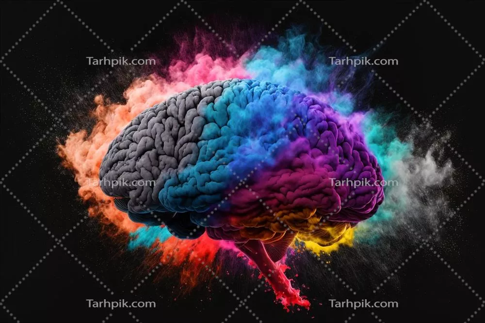 انفجار رنگین پودر ابری با حرکت خلاقانه و شگفتانگیز در پسزمینه سیاه