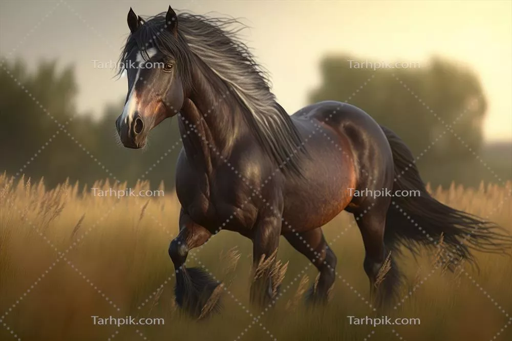تصویر سازی اسب در پس زمینه طبیعی با استفاده از هوش مصنوعی