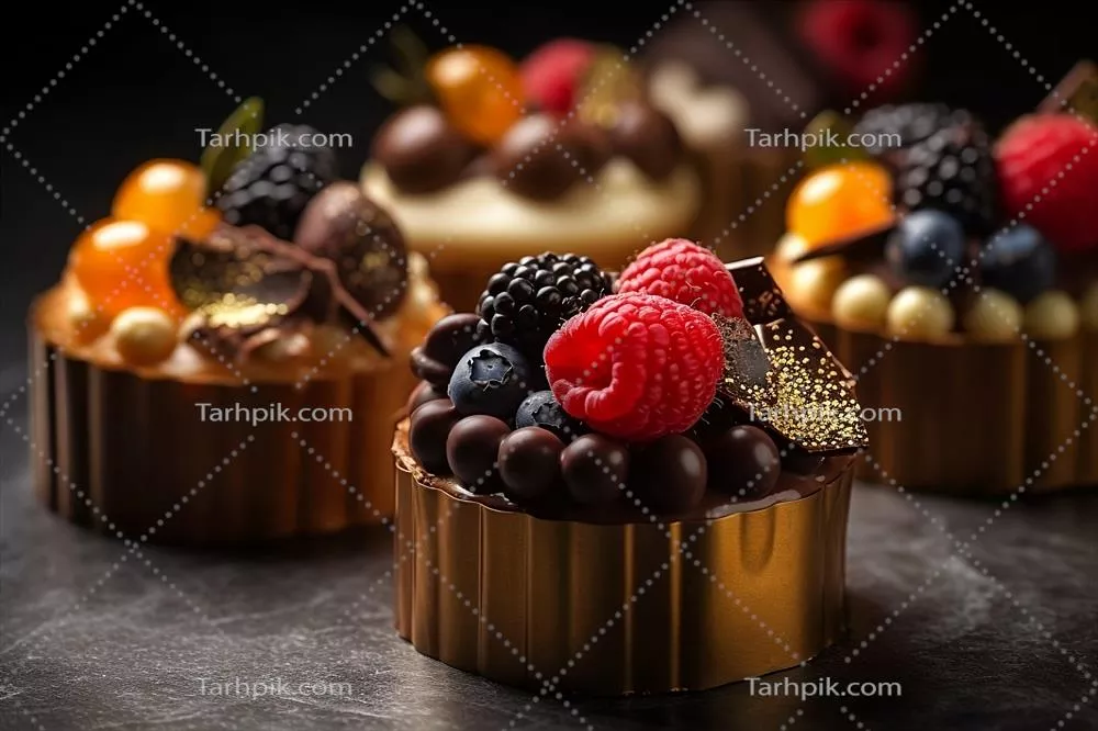 پاستیل های لوکس و طراحی شده با توت ها در شکلات با کیفیت بالا