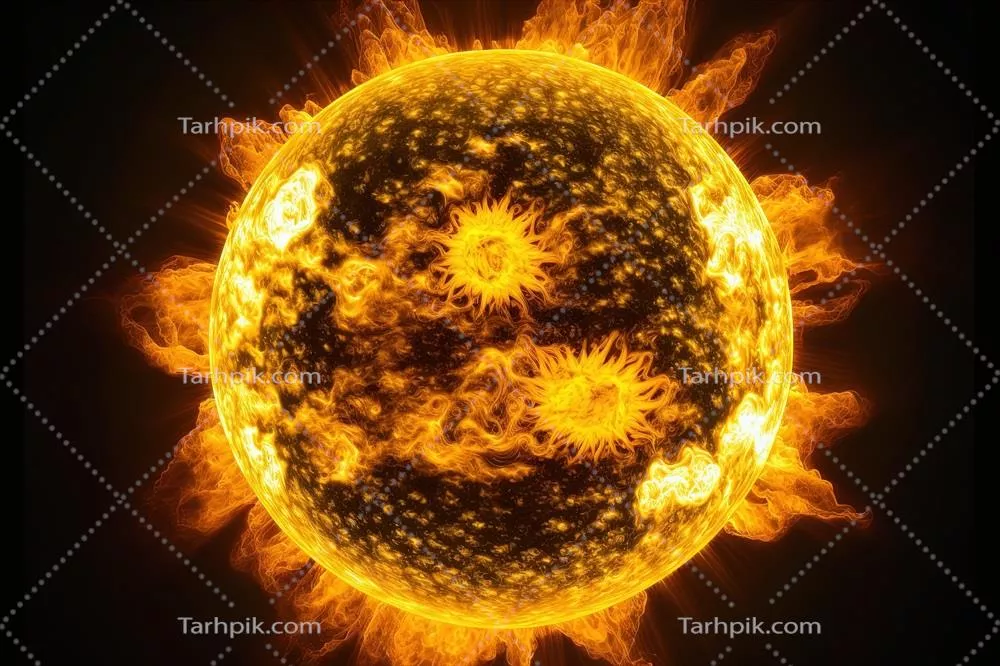 تصویر به شدت نزدیک و با جزئیات از خورشید با استفاده از هوش مصنوعی تولید شده