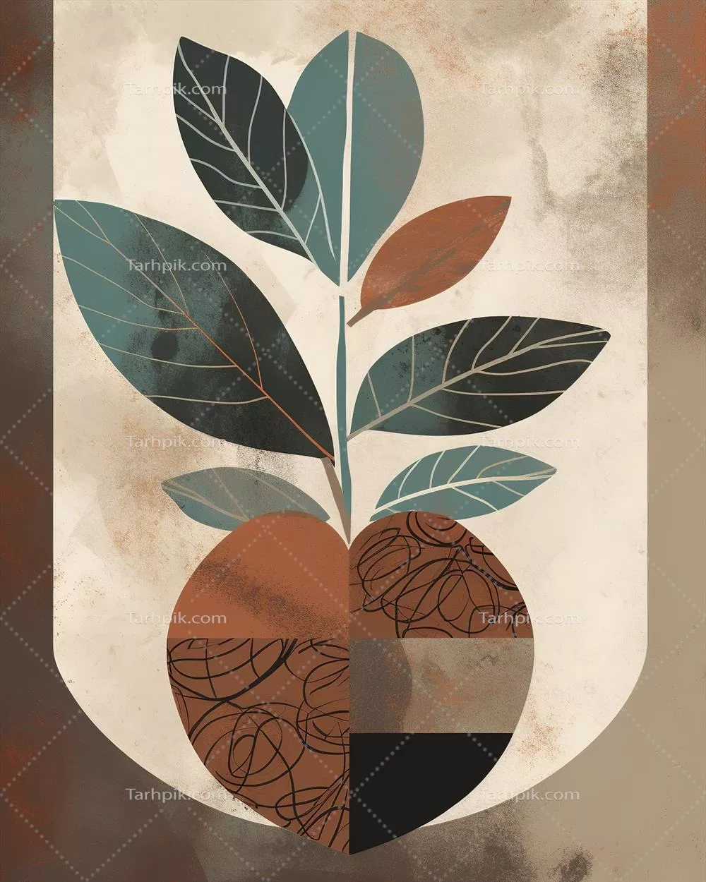 هنر گل‌دار بوهو با طراحی مینیمالیستی برای تزئین دیوار و کاغذ دیواری