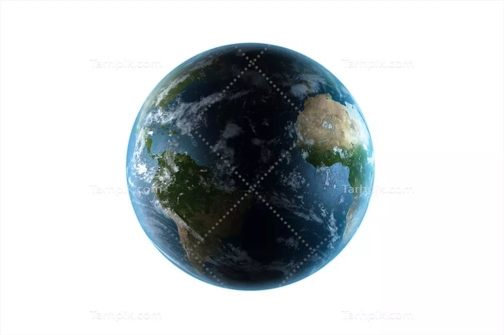 تصویر زمین بر روی پس‌زمینه سفید با طراحی زیبا و جذاب