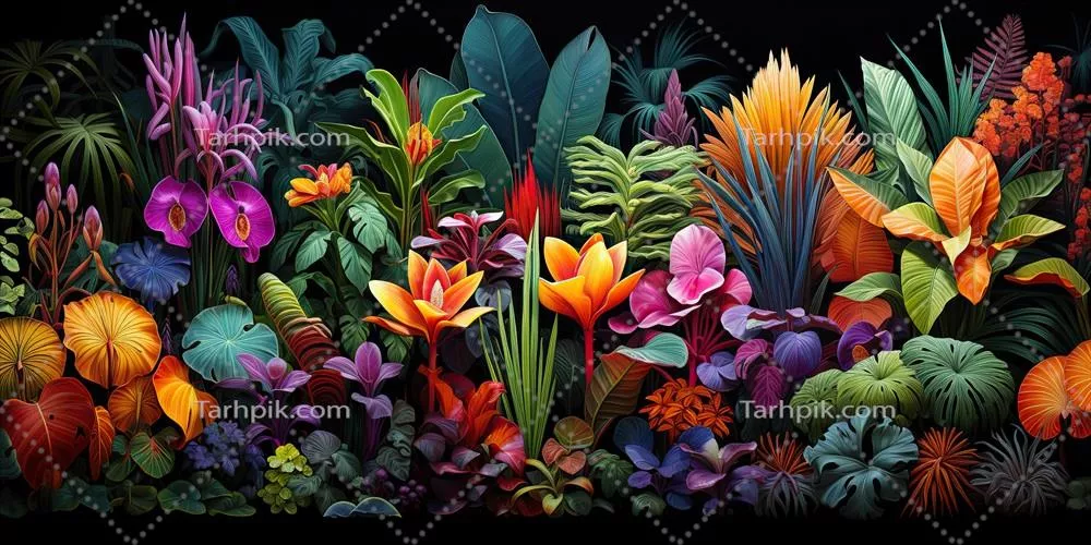 هنر گرافیکی گیاهان و گلهای استوایی و دارویی با فناوری هوش مصنوعی