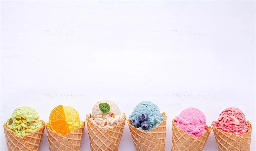 انواع طعمهای دلبرانه بستنی در قیفهای خوشمزه و جذاب