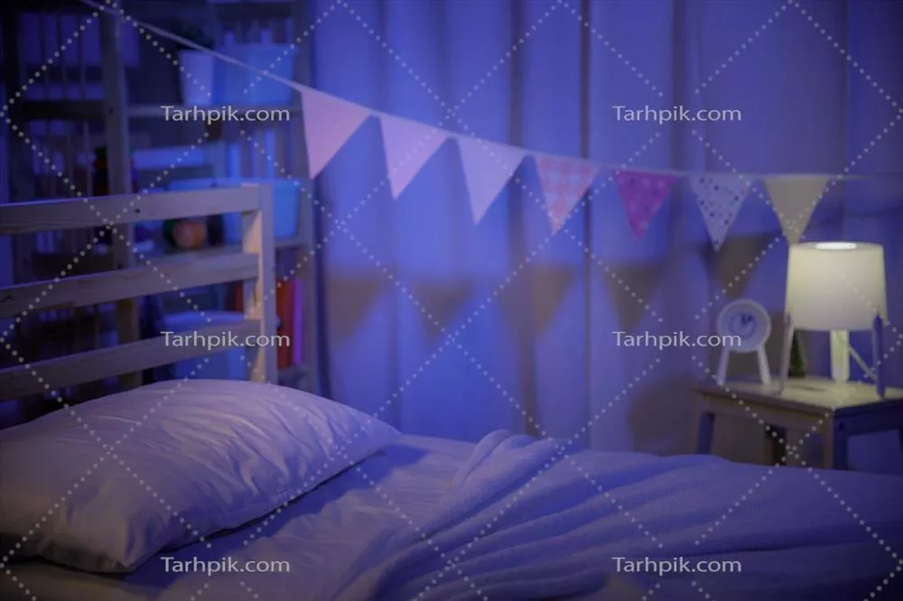 اتاق مثبت و مینیمالیستی و رنگارنگ برای کودکان و نوجوانان در شب