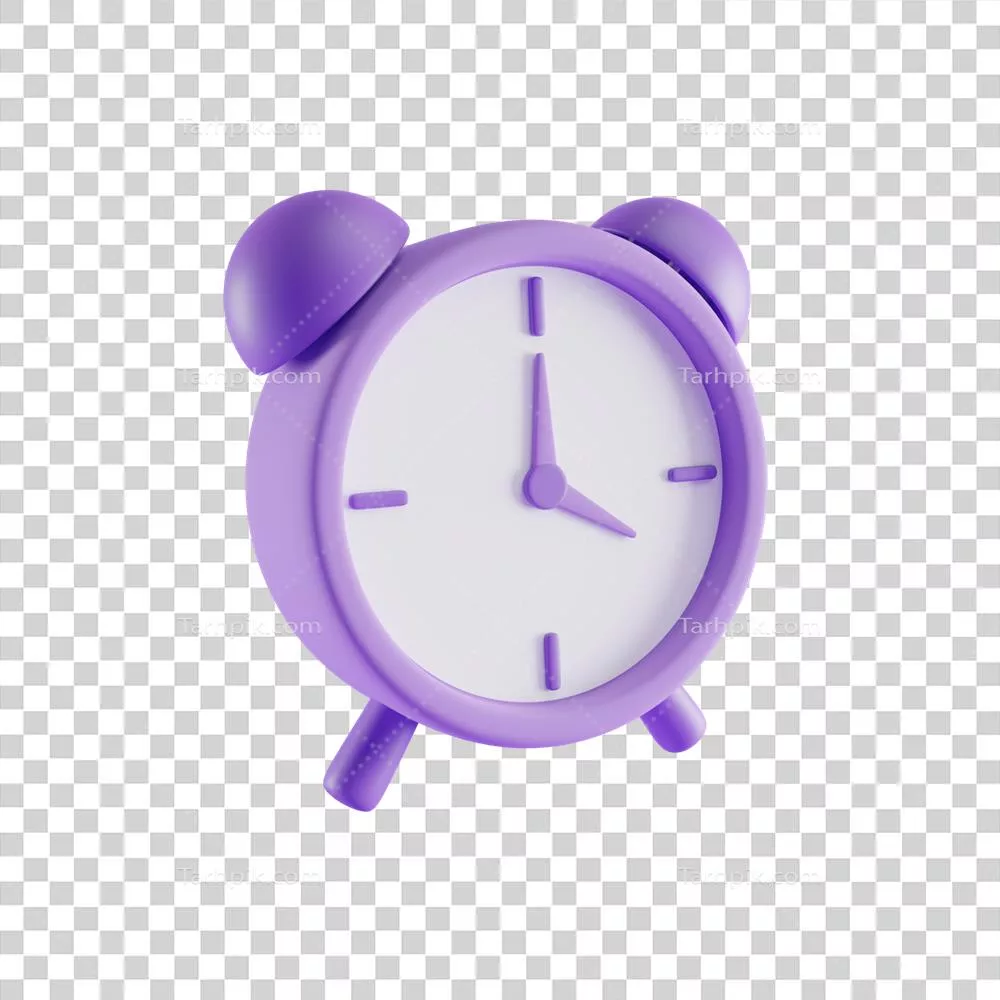 آیکون ساعت سه بعدی و آیکون زنگ هشدار با طراحی سه بعدی