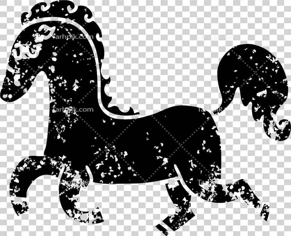 آیکون کارتونی اسب در حال دویدن با حالت اضطراب