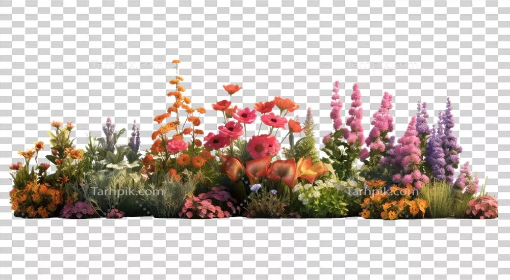 باغ گل رنگارنگ در اوج شکوفایی - خلق شده با هوش مصنوعی