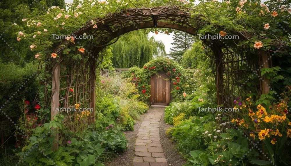 یک باغ تابستانی زیبا با چمن سبز و گل های رنگارنگ تولید شده توسط هوش مصنوعی