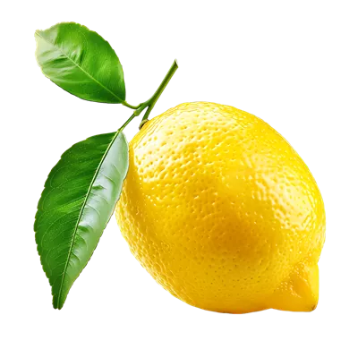 میوه لیمو طبیعی با برگ سبز در حالتی ایزوله و جذاب