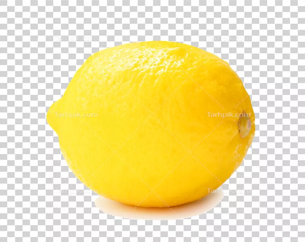 دیده از بغل لیمو زرد تازه در فرمت فایل با مسیر برش و سایه
