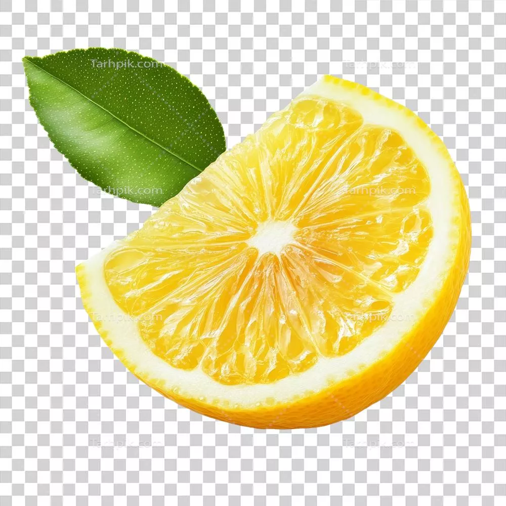 برش تازه لیمو با برگ سبز، مناسب برای کاربردهای غذایی و سلامتی