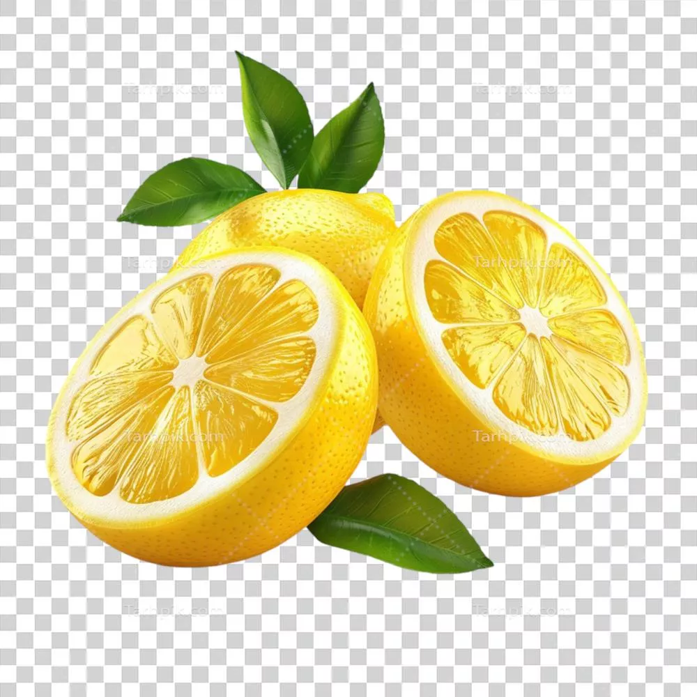 برشهای لیمو تازه با برگهای سبز و طراوت بخش