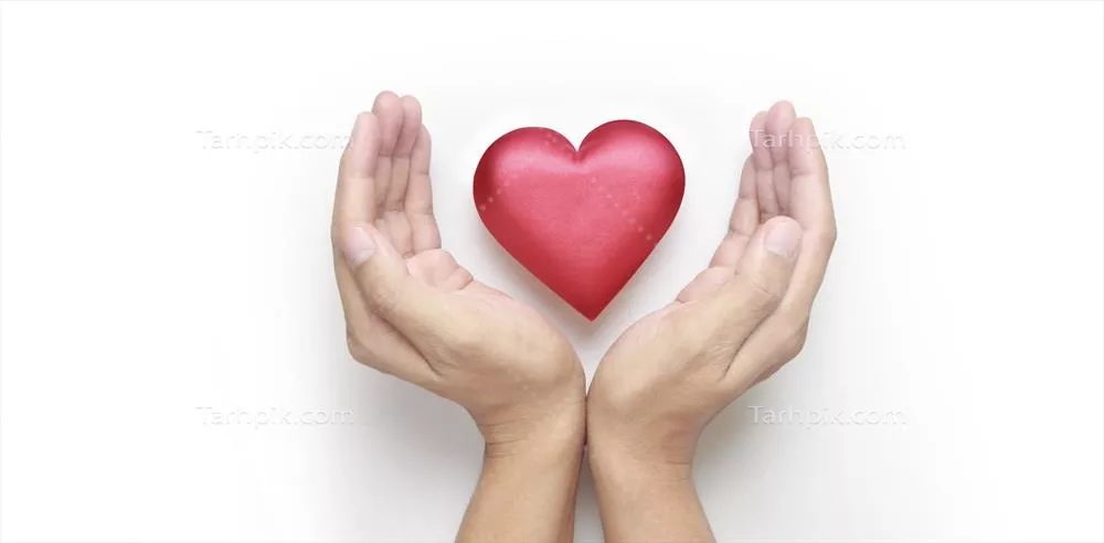 مفاهیم سلامت قلب و اهدا با دست‌هایی که یک قلب قرمز را نگه داشته‌اند