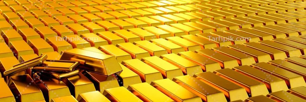 چیدمان زیبا از شمش های طلا: نمایی از بازارهای مالی و تجملات