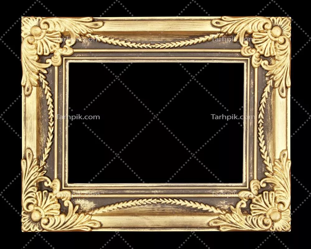 قاب تصویر طلایی با پسزمینه سیاه: زیبایی و جذابیت بصری