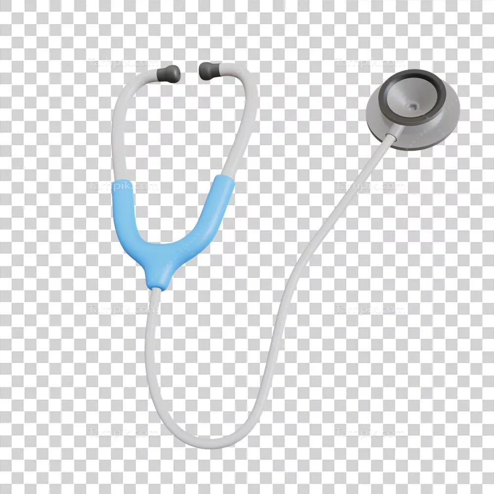 تصویر سهبعدی آیکون استتوسکوپ: ابزار پزشکی در تشخیص و شنیدن ضربان قلب